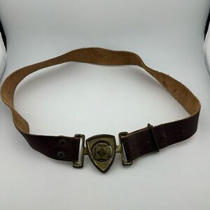 1960’s Canada Scout leather belt with maple leaf belt buckle